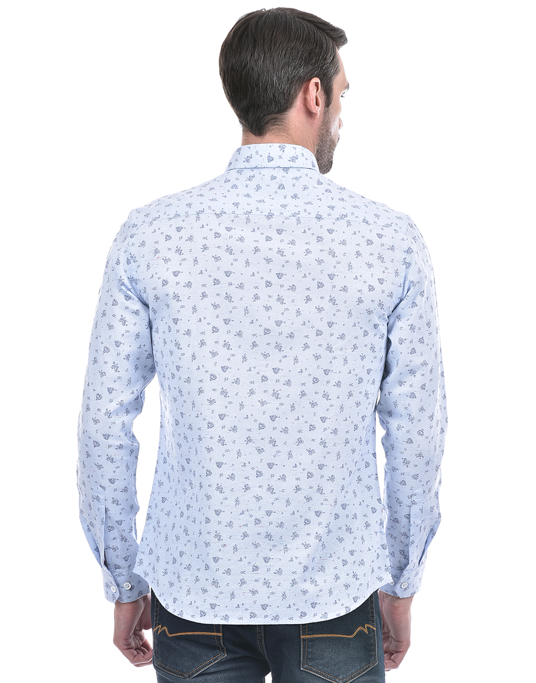 Numero Uno Men Abstract Blue Shirt